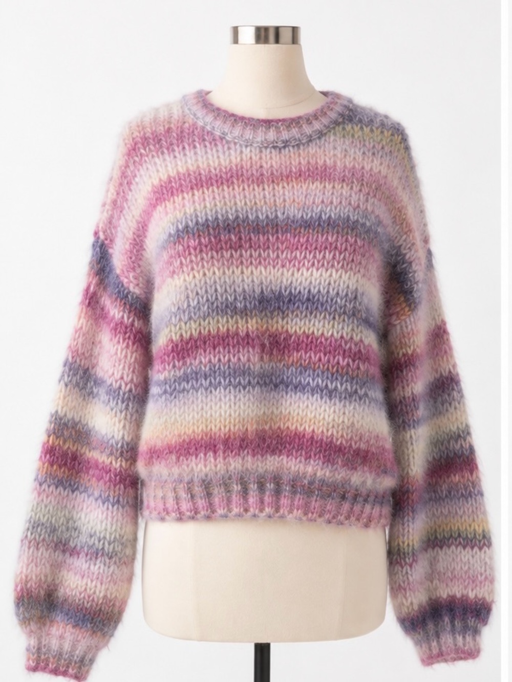 Cozy Pink & Purple Striped Sweater - Molly Bracken